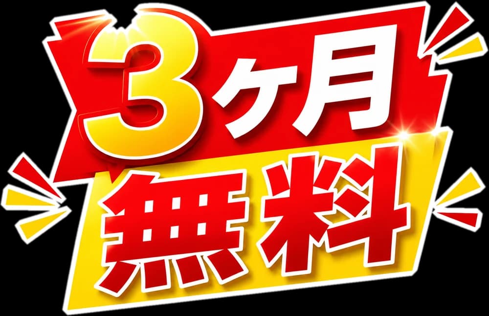 今だけ 初回3ヶ月無料