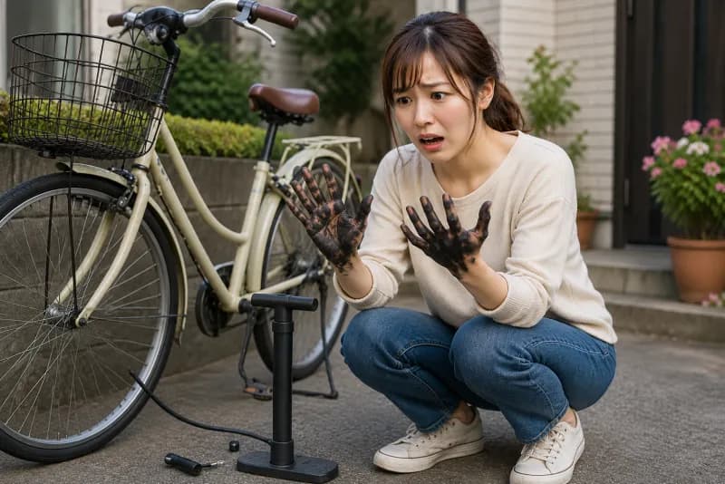 手が真っ黒になる